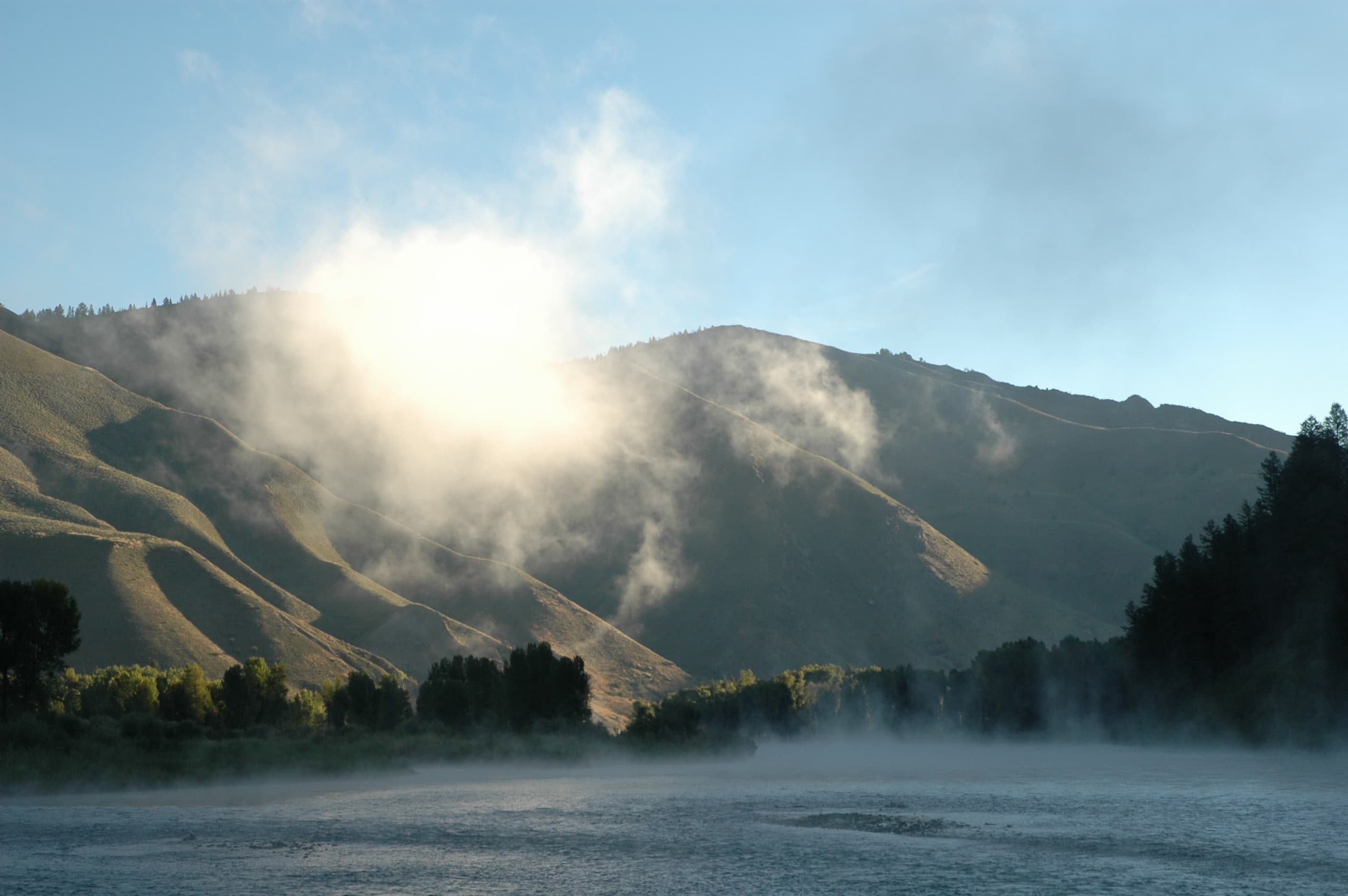 Mist on Snake River in Wyoming