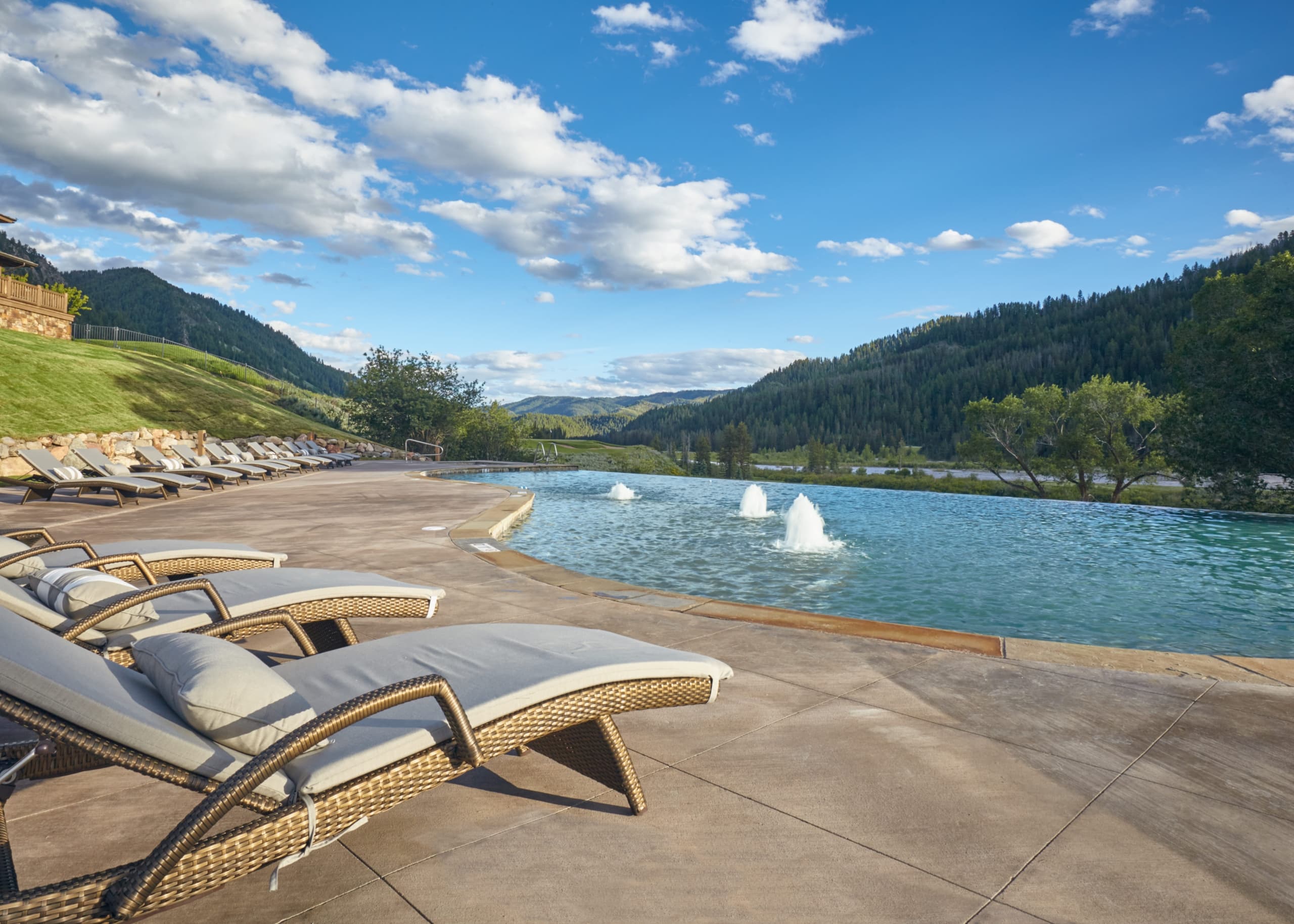Lounge chairs by the pool