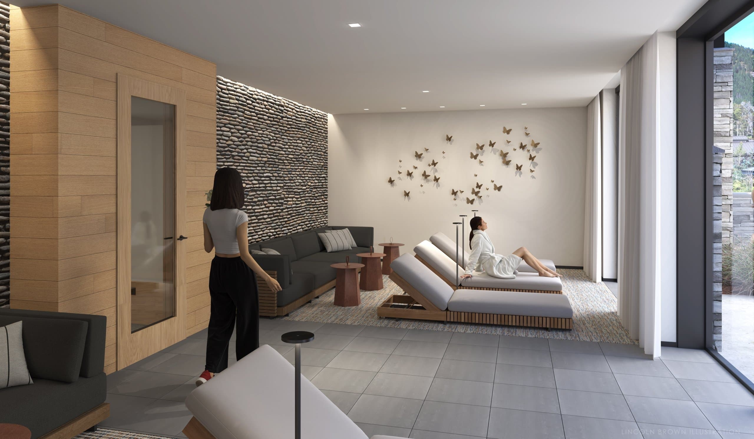 rendering of the SRSC spa room