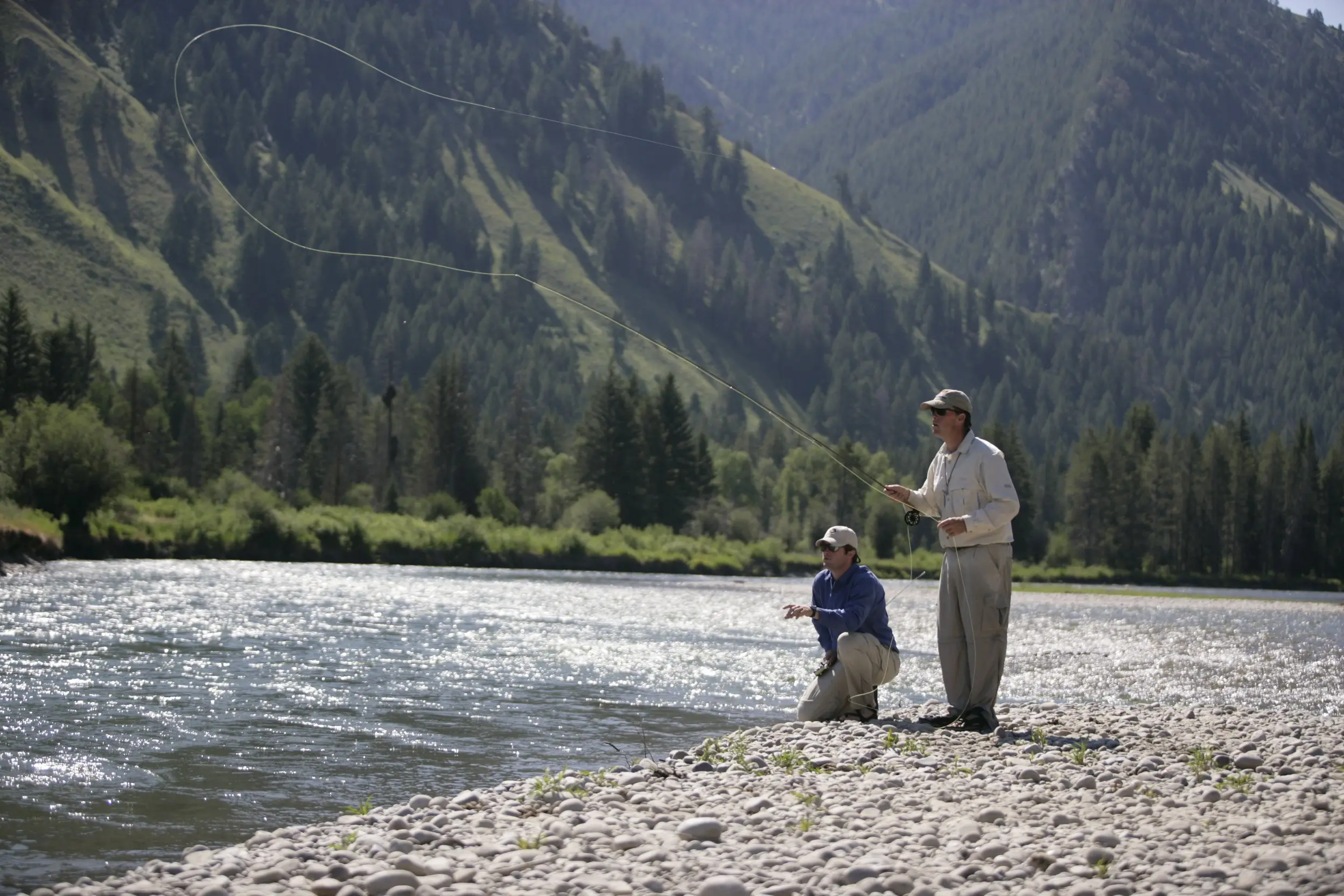 fly fishing on Snake River at Snake River Sporting Club in Jackson, WY