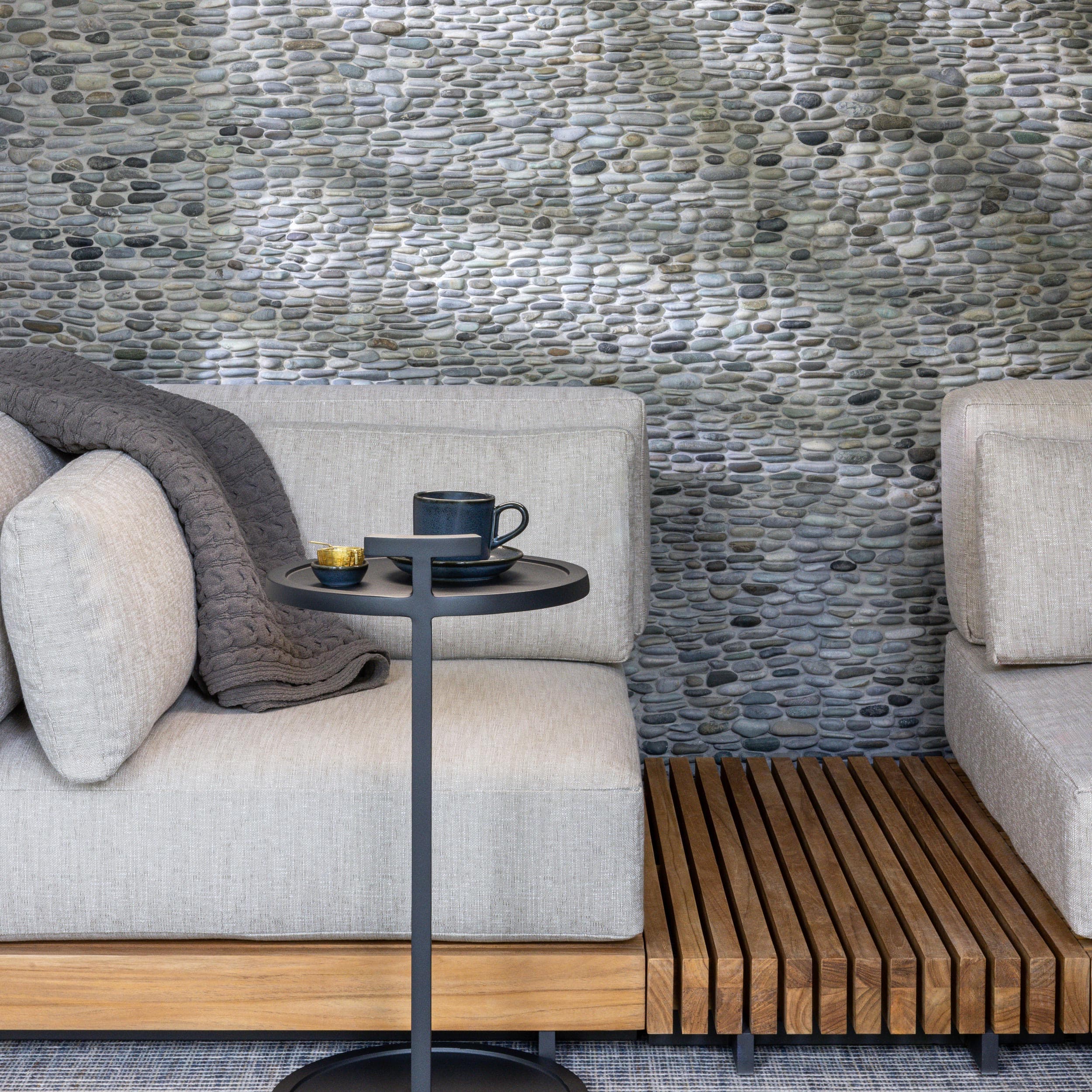 Spa room entrance with chairs and coffee table