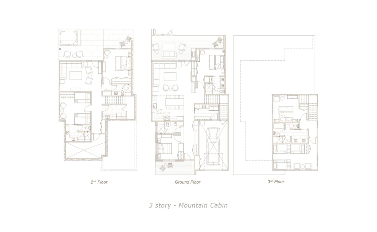 Floor Plan Lodge Cabins 3 Story Mountain Cabin